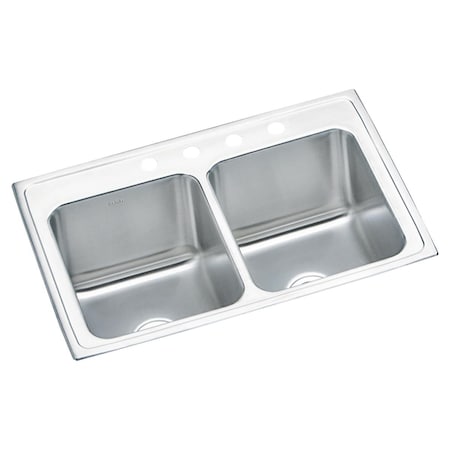 Elkay Lustertone Ss 33 X 22 X 10.1 Equal Double Bowl Drop-In Sink W/ Quick-Clip DLRQ3322104